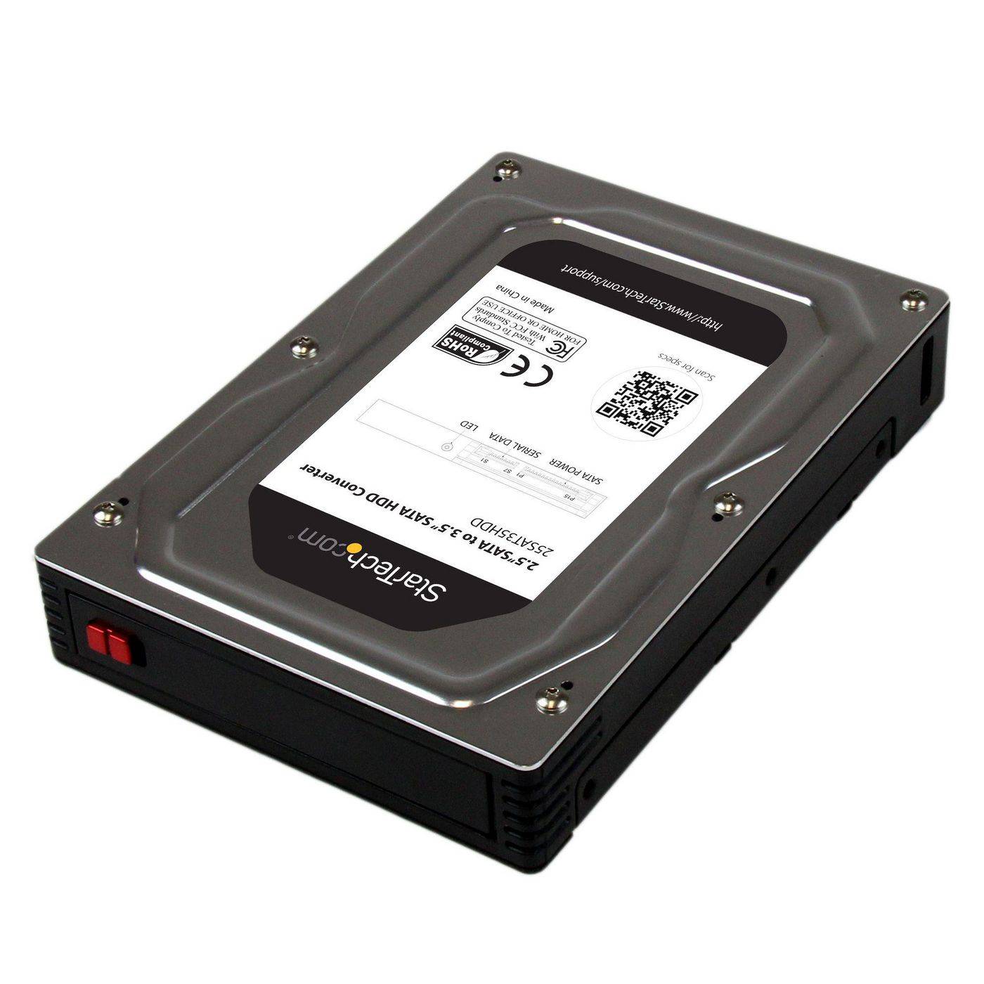 StarTech.com 2,5 auf 3,5 Aluminium SATA Festplattengehäuse für HDD/SSD bis 12,5mm - 6,4cm auf 8,9cm (2,5/3,5 Zoll)-0