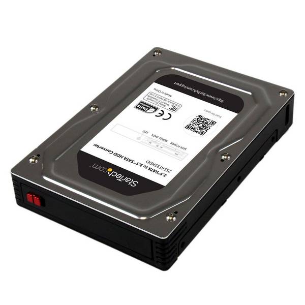 StarTech.com 2,5 auf 3,5 Aluminium SATA Festplattengehäuse für HDD/SSD bis 12,5mm - 6,4cm auf 8,9cm (2,5/3,5 Zoll)