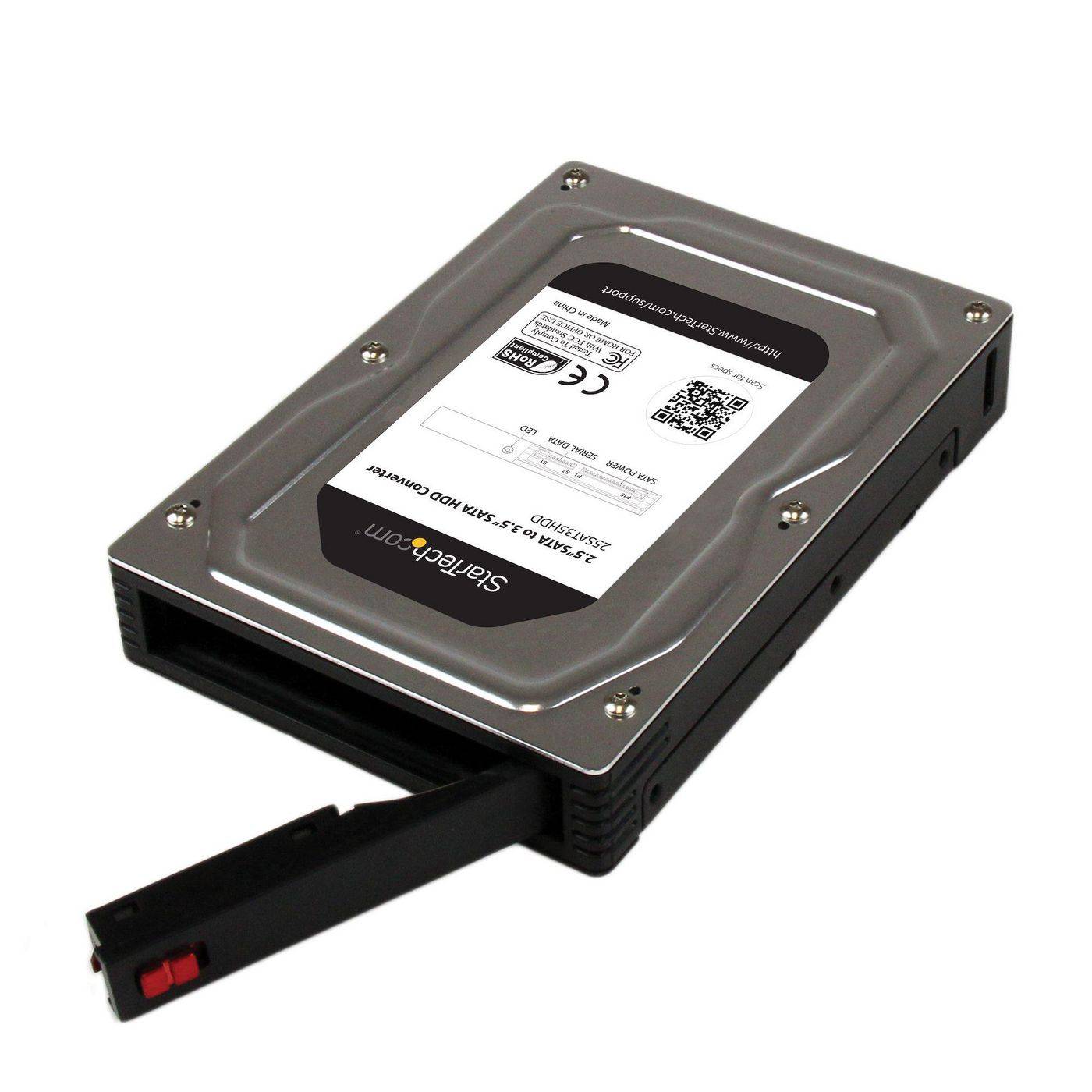 StarTech.com 2,5 auf 3,5 Aluminium SATA Festplattengehäuse für HDD/SSD bis 12,5mm - 6,4cm auf 8,9cm (2,5/3,5 Zoll)-1
