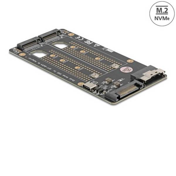 Delock SFF-8654 8i> 2x M.2 Key M NVMe SSD Konverter Converter