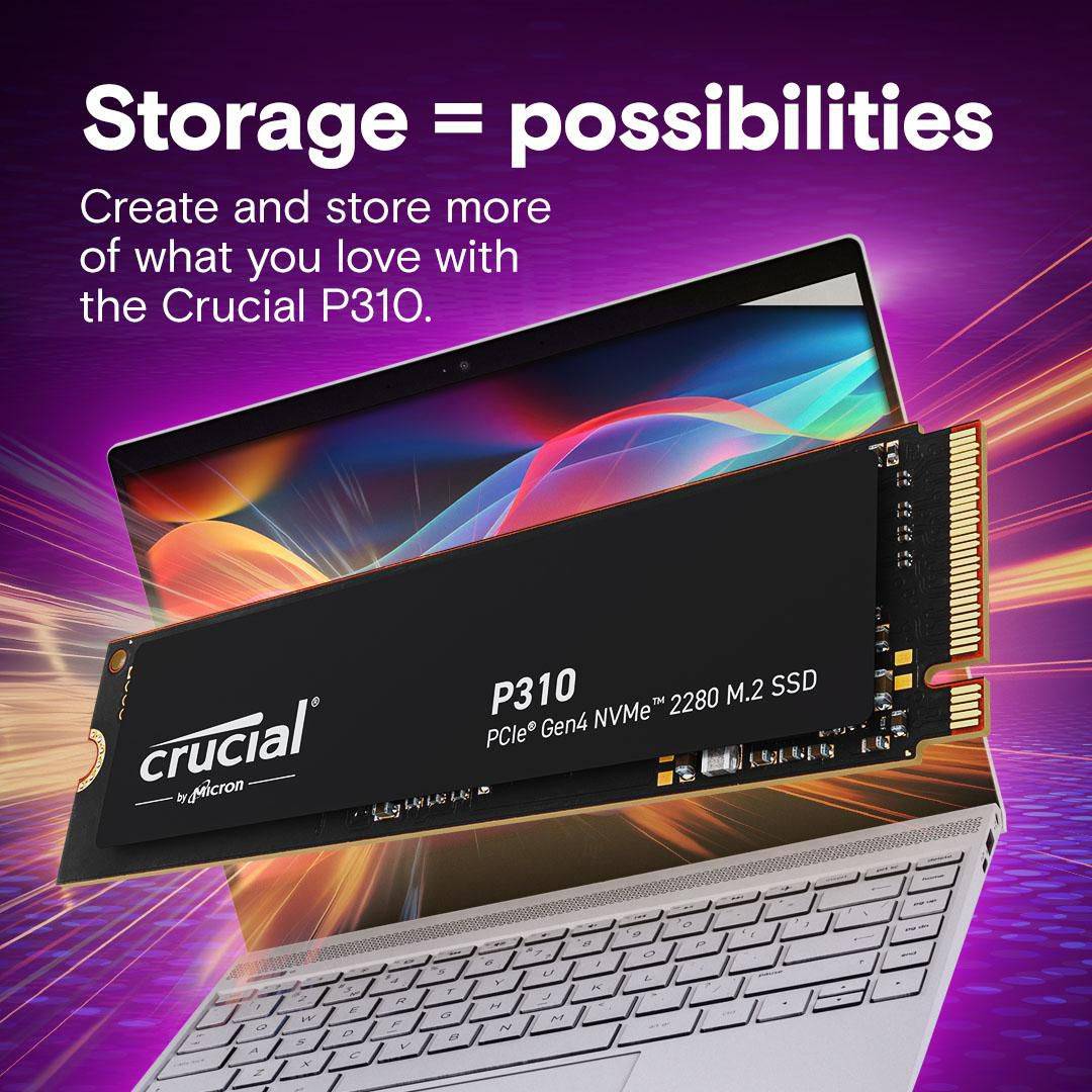 Crucial P310 - SSD - 2 TB - intern - M.2 2280 - PCIe 4.0 x4 (NVMe)-2