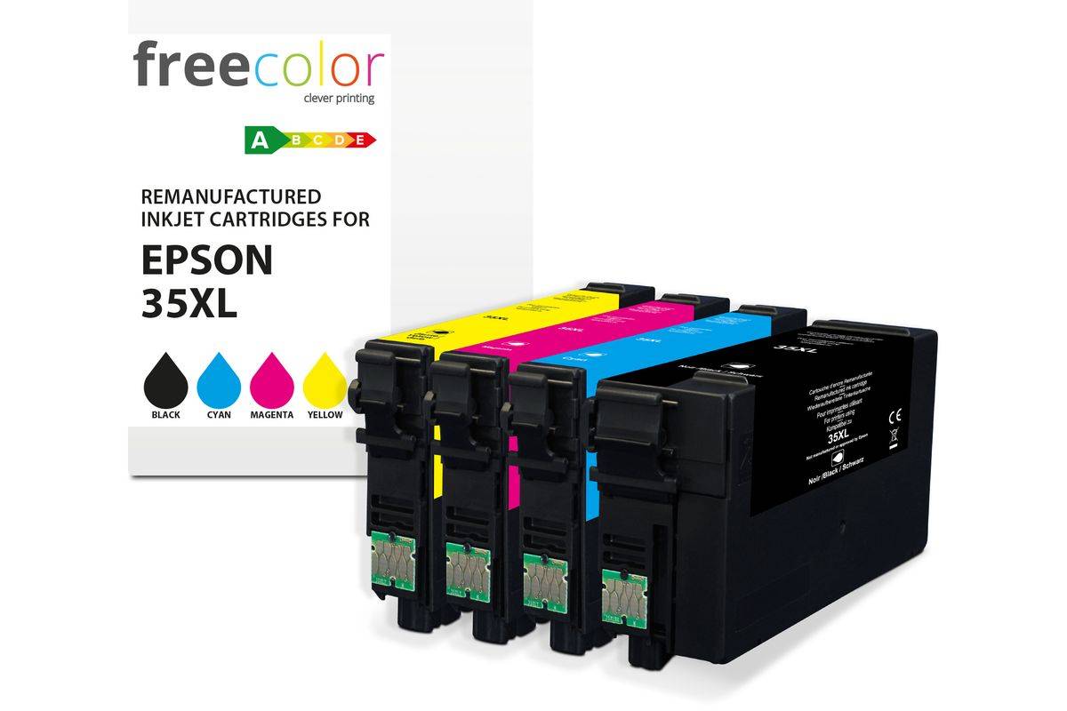 freecolor Patrone Epson 35XL Multipack BK/C/M/C+3x25ml remanufactured - Wiederaufbereitet - Kompatibel-0
