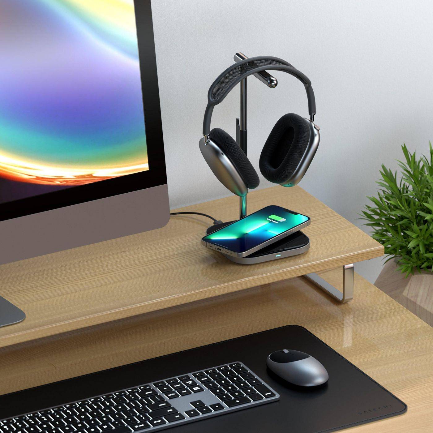 Aluminum Headphone Stand with-4