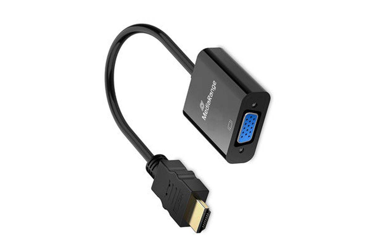 MediaRange HDMI auf VGA (HD15) Video Konverter, 20cm, sw Multimedia-Technik Konverter-0