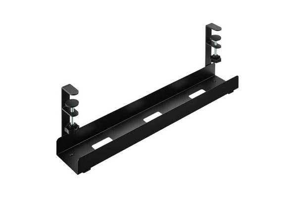 ICY BOX IB-EWA101B-CM, Kabelmanagementlösung für Schreibtisch, ohne Bohren, Kabelrinne, Tisch/Bank, Metall, Schwarz