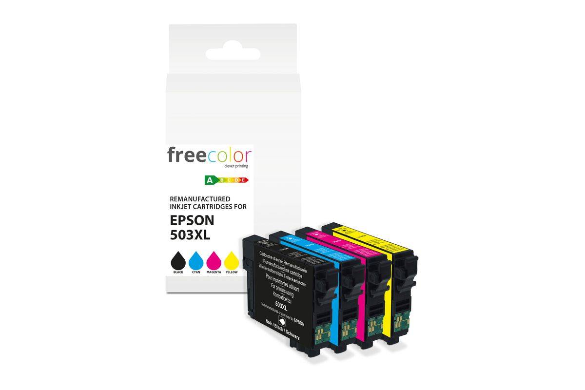 freecolor Patrone Epson 503XL Multipack BK/C/M/Y+3x11ml remanufactured - Wiederaufbereitet - Kompatibel-0