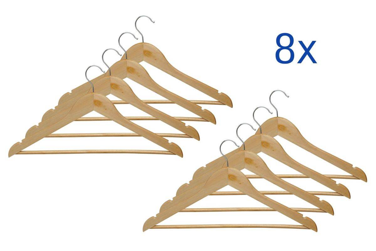 Kleiderbügel Holz buche 8 St./Pack - Artikel: 887012072-1