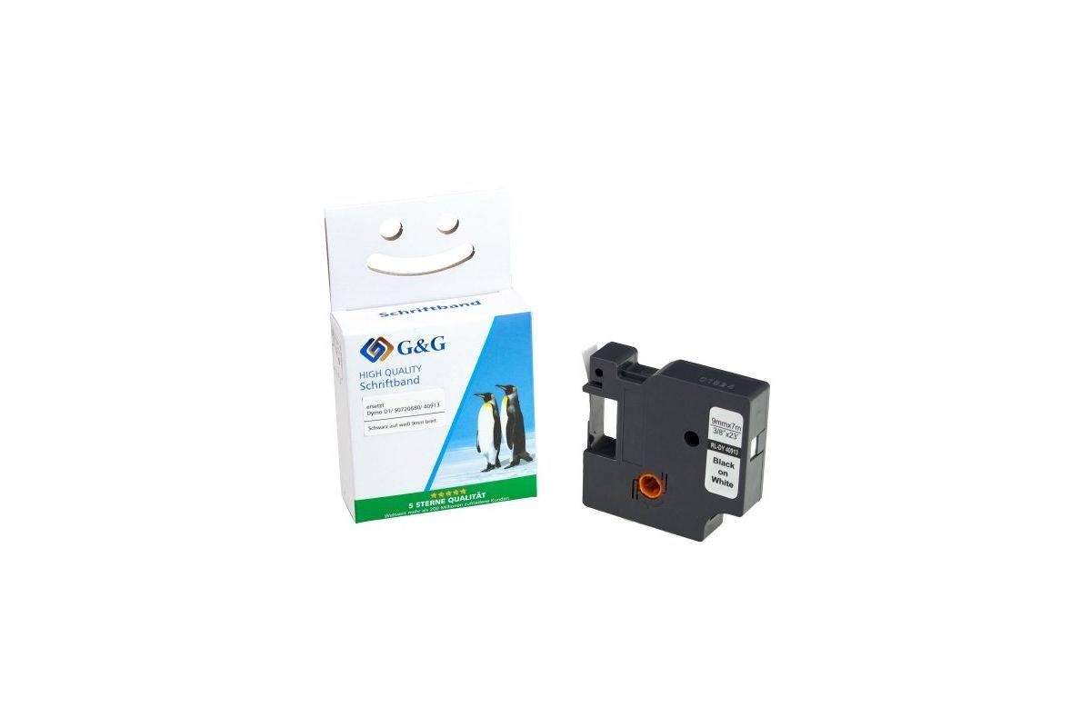 G&G Schriftband kompatibel mit DYMO D1/ S0720680/ 40913 Multimedia-Technik Schriftbänder-0