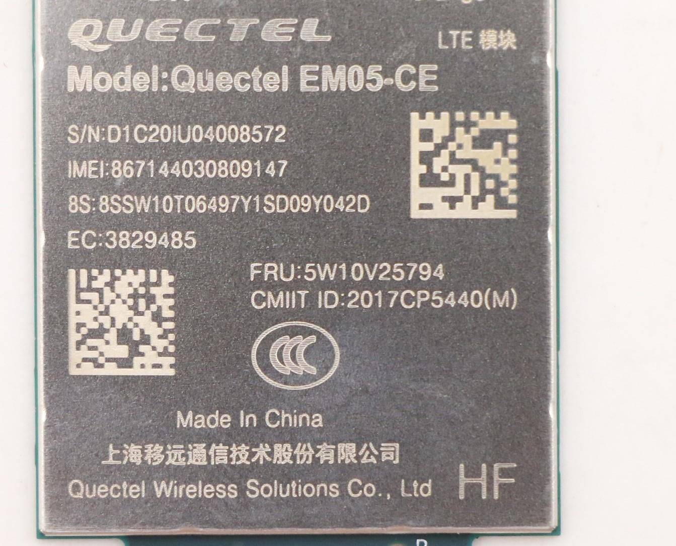 Lenovo ThinkPad Quectel EM05-CE WWAN Module -4G-4