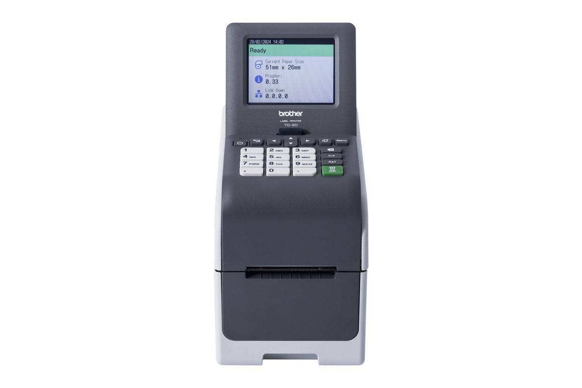 Brother TD-2350DSA203, Thermodirektdrucker, 203dpi, 2-Zoll, ser.-, USB-, LAN-, WLAN-, BT-Port, Touch-Display,-0