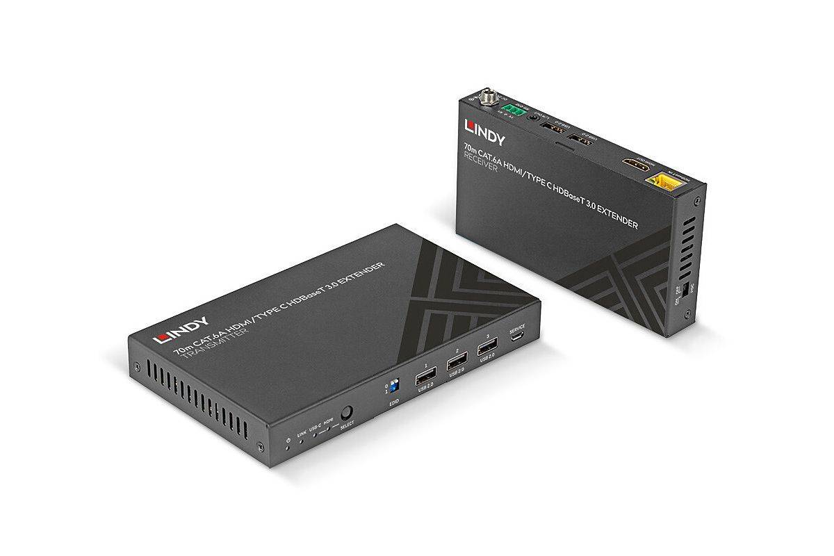 LINDY 38346, 70m Cat.6A HDMI 4K60 & Typ C HDBaseT 3.0 KVM Extender-0