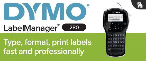 DYMO LabelManager 280 / FR-BE-CH Beschriftungsgerät Geeignet für Schriftband: D1 6 mm, 9 mm, 12 mm-3
