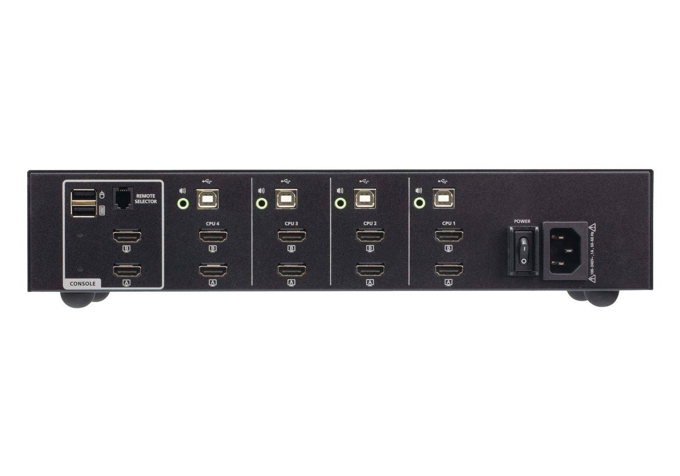 ATEN - Sicherer KVM-Switch mit 4 USB-HDMI-Dual Display (PSD PP v4.0-konform) - 3840 x 2160 Pixel - 4K Ultra HD - 7,2 W --1