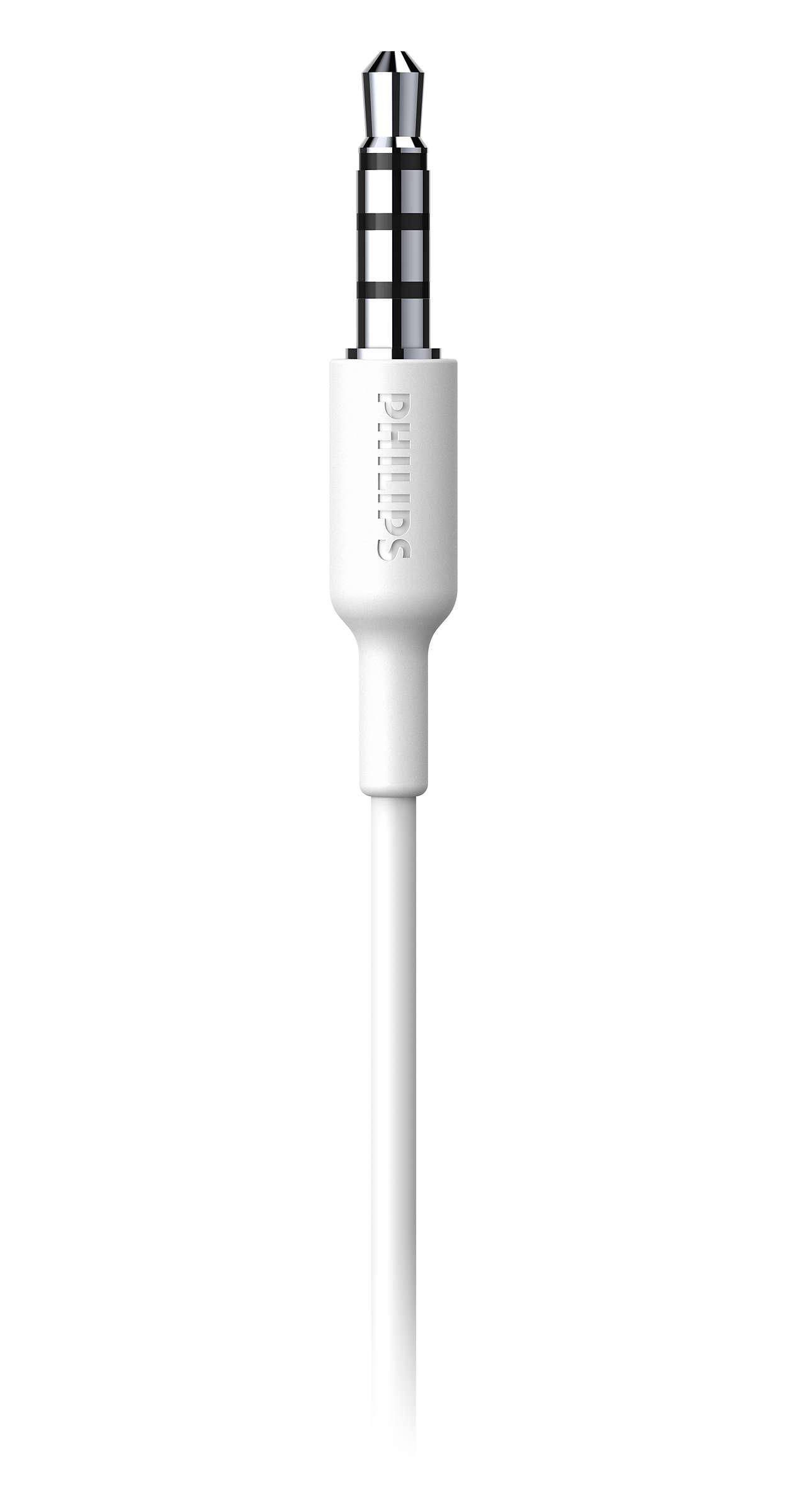 Philips A1105WT On Ear Kopfhörer kabelgebunden Weiß Ohrbügel, Lautstärkeregelung, Mikrofon-Stummschaltung Sport-5