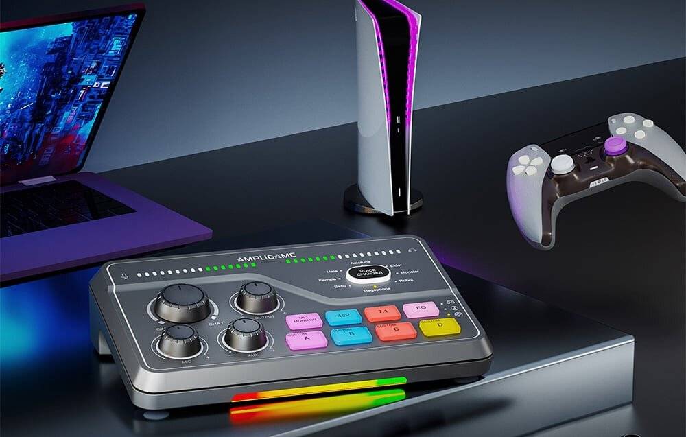 Fifine SC8 RGB Gaming-Mixer (schwarz)-4