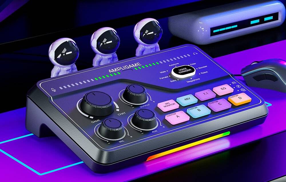 Preisbild für Fifine SC8 RGB Gaming-Mixer (schwarz)