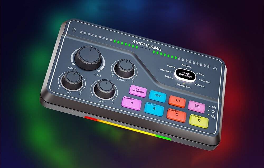 Fifine SC8 RGB Gaming-Mixer (schwarz)-1