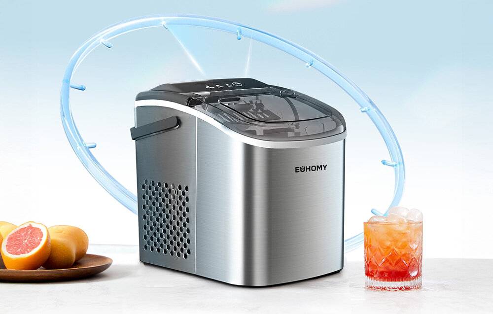 Euhomy - IM001-BSI - Euhomy IM001 Eiswürfelbereiter, 1,2 l, 12 kg (silber)-4