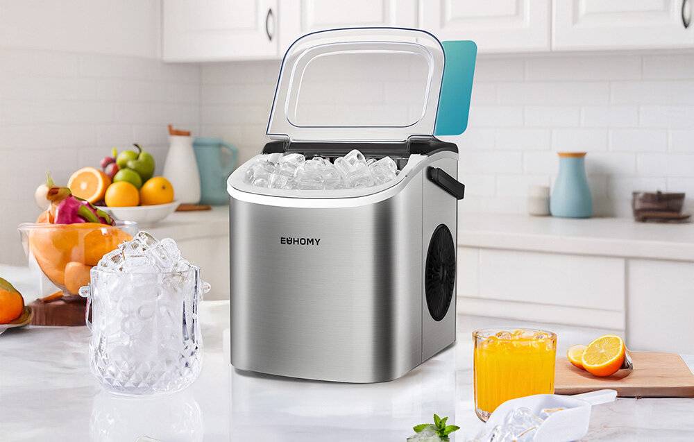 Euhomy - IM001-BSI - Euhomy IM001 Eiswürfelbereiter, 1,2 l, 12 kg (silber)-1
