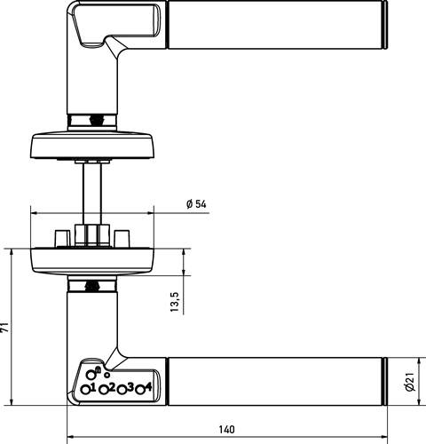 Zutrittskontrollbeschlag Code Handle Zahlencode TS 35-80mm ASSA ABLOY-3