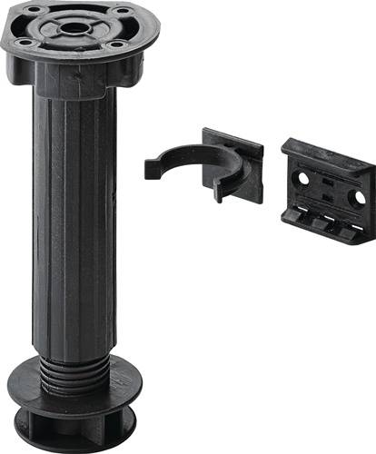 Sockelverstellfuß Ku.schwarz Bereich 100-150mm HETTICH