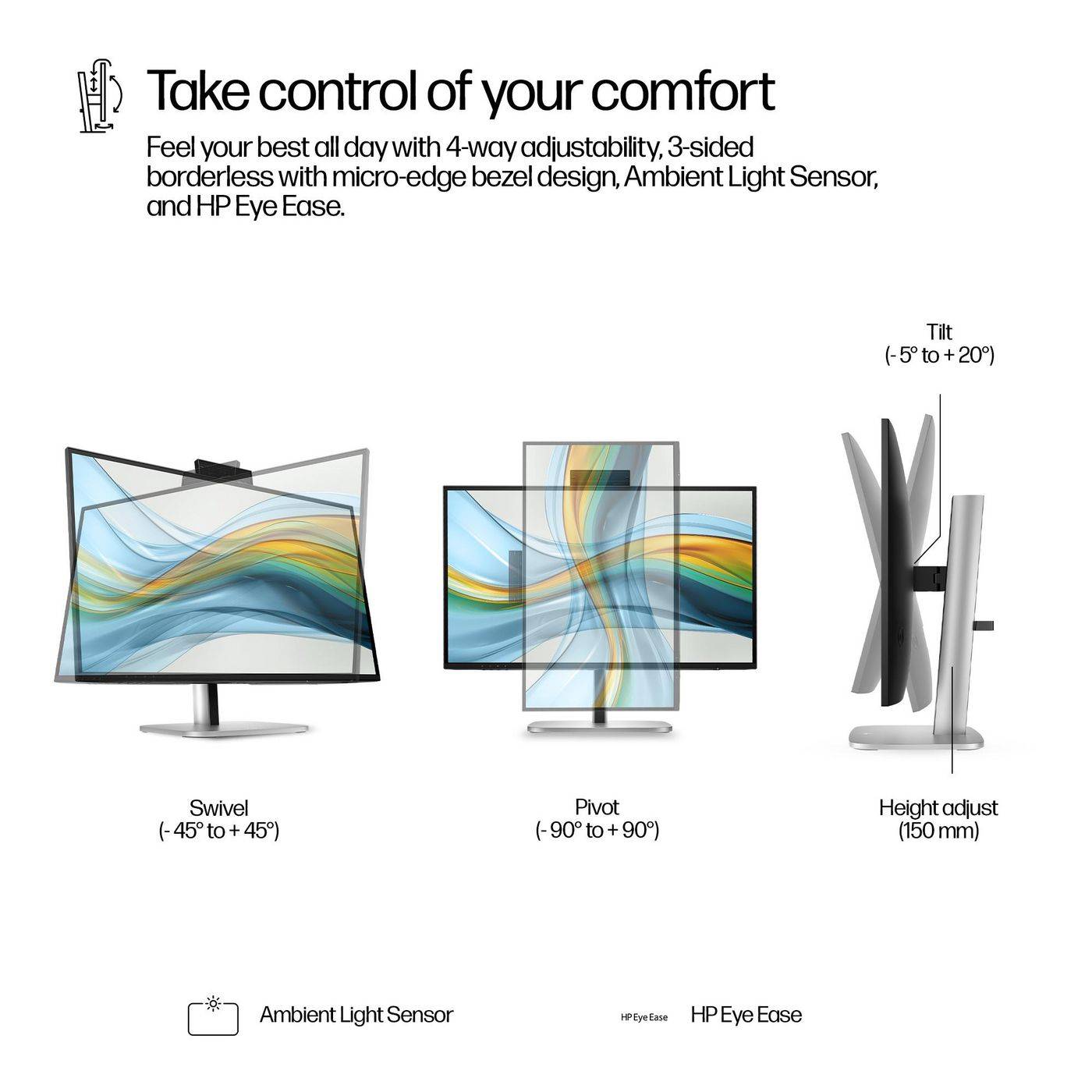 HP Series 5 Pro 27 inch QHD USB-C Conferencing Monitor - 527pm PVC Free, 68,6 cm (27"), 2560 x 1440 Pixel, Quad HD, LCD,-4