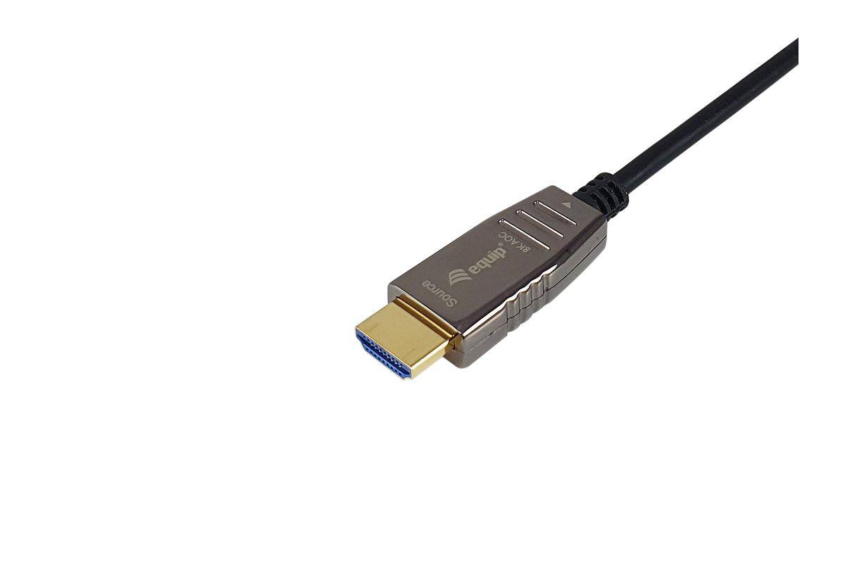 Equip HDMI HS Ethernet 2.1 48Gb AOC 8K/60Hz 10.00m schwarz Multimedia-Technik HDMI-Kabel-1