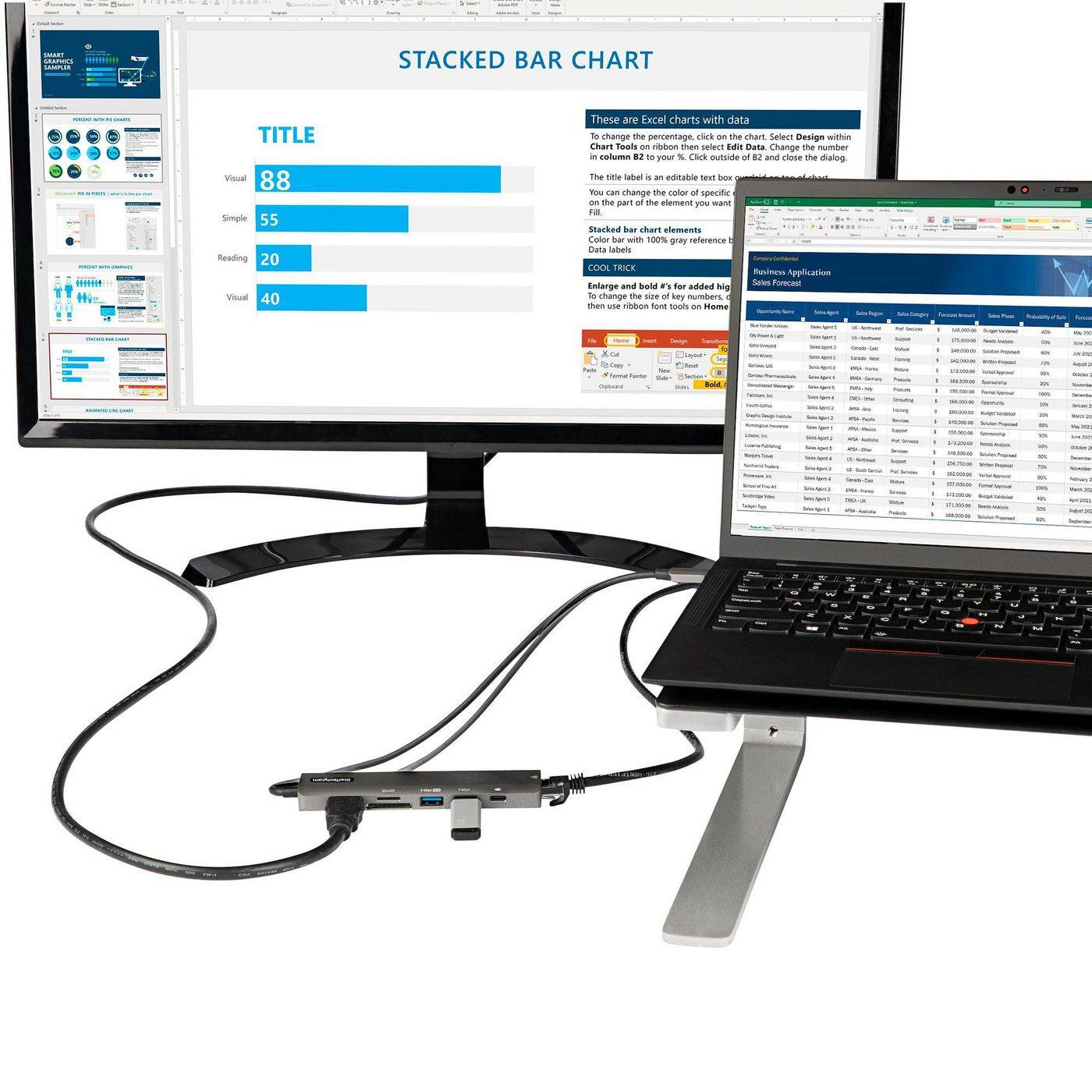 StarTech.com USB-C Multiport Adapter - USB-C auf 4K 60Hz HDMI 2.0, 100W Power Delivery Pass-through, SD/MicroSD, 2 Port-6