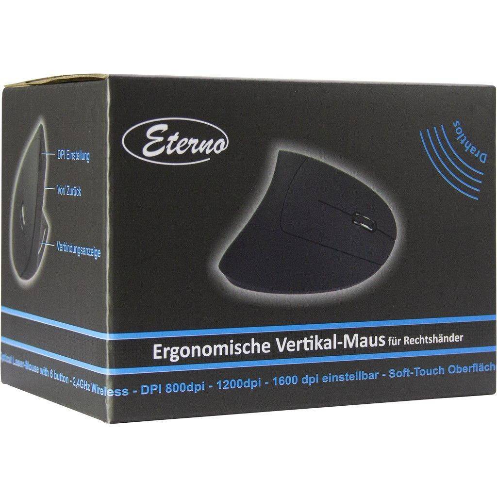 Inter-Tech Eterno KM-206R - Vertikale Maus - ergonomisch - Für Rechtshänder - 6 Tasten - kabellos --5