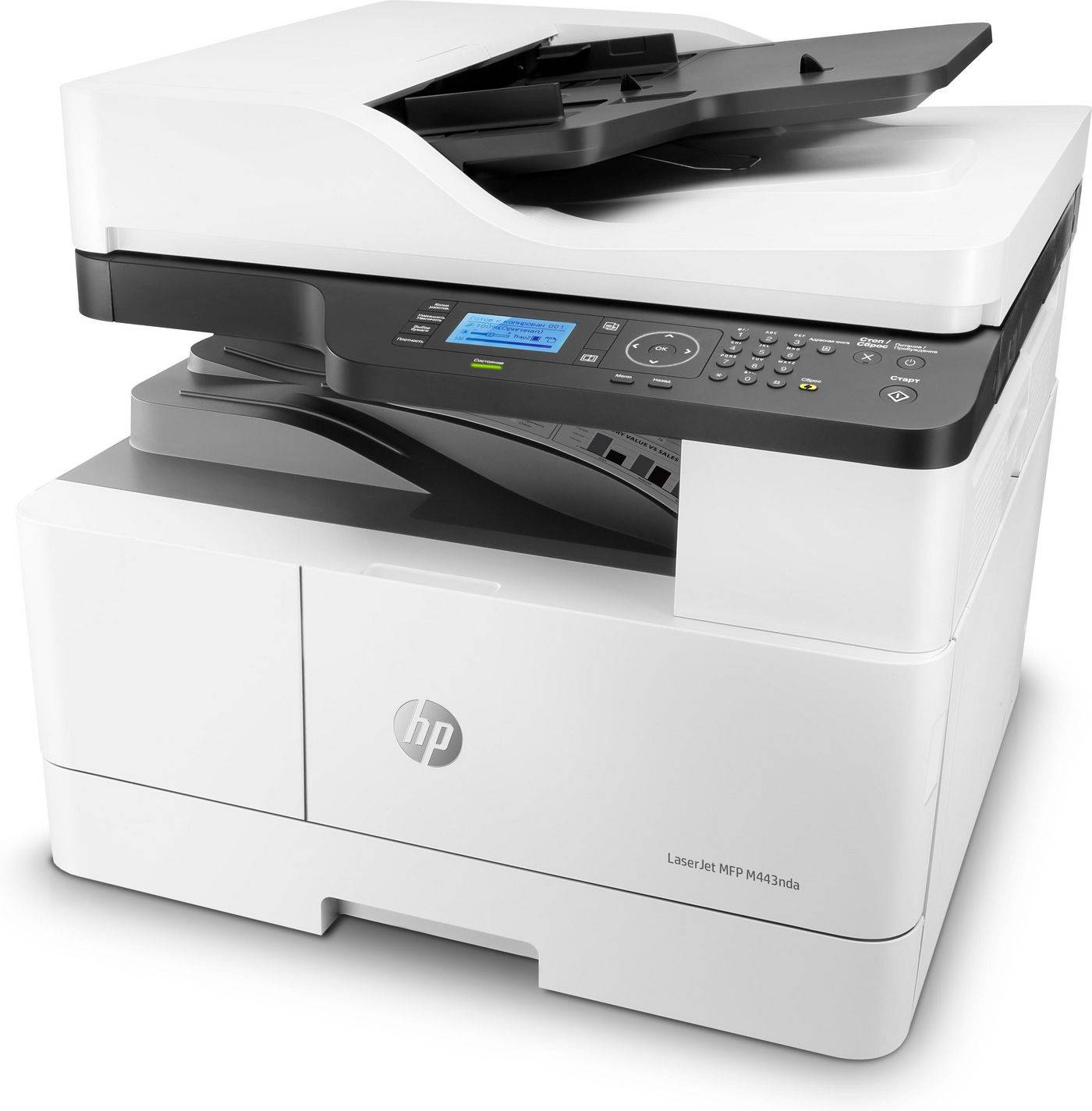 HP LaserJet MFP M443nda, Laser, Monodruck, 1200 x 1200 DPI, Monokopie, A3, Schwarz, Weiß-1