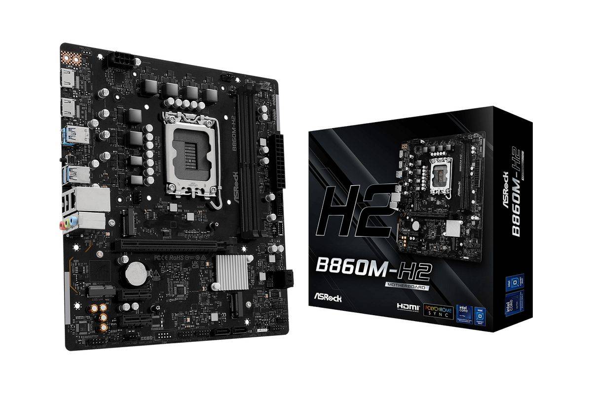 ASRock B860M-H2 1851 mATX HDMI DDR5 Multimedia-Technik Mainboards INTEL-0