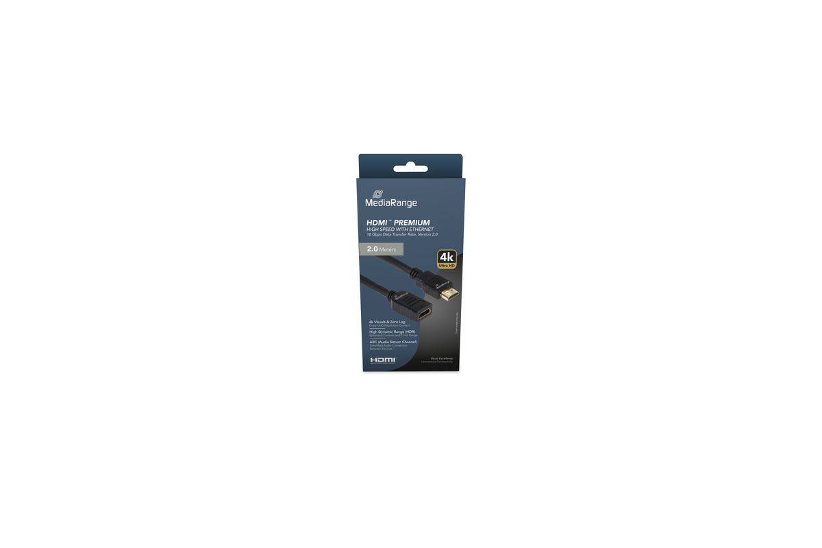 MEDIARANGE Hdmi Verlängerungskabel 18 Gbps ARC sw - Kabel - Digital/Display/Video-1