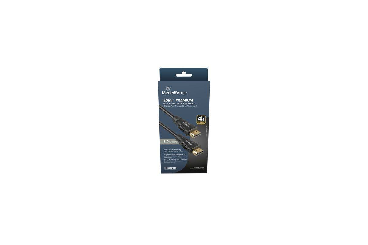 MediaRange HDMI Kabel, Ver. 2.0, 18 Gbps, 2.0m, sw Multimedia-Technik HDMI-Kabel-1