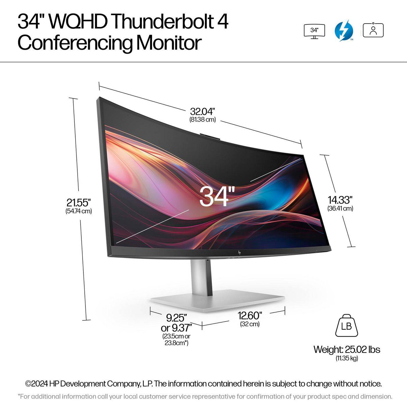 HP - Series 7 Pro 34 inch WQHD Conferencing Monitor - 734pm - 86,4 cm-3