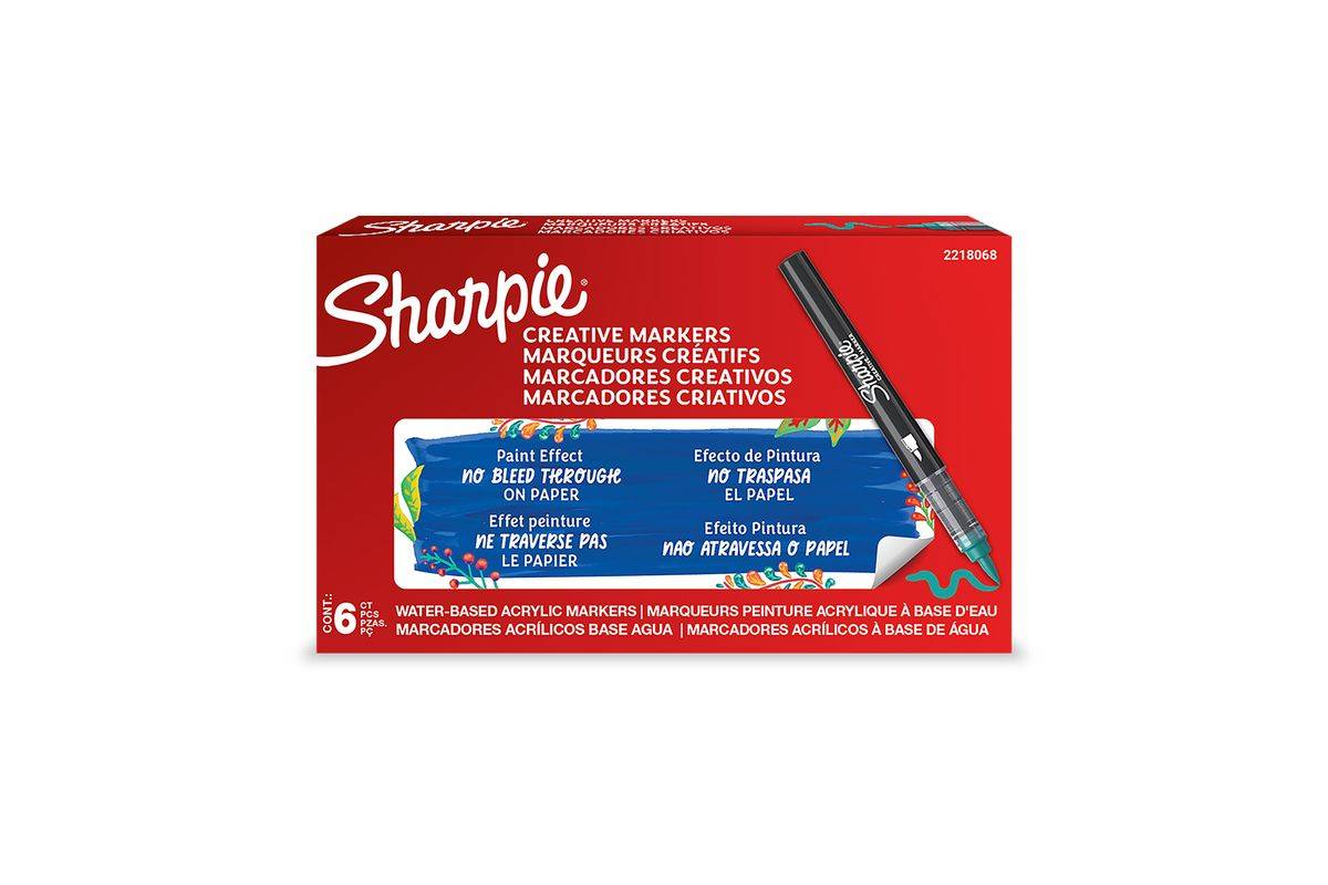 Sharpie 2201182, 5 Stück(e), Blau, Grün, Rot, Violett, Gelb, Pinselspitze, Schwarz, 1,2 mm, Sichtverpackung-1