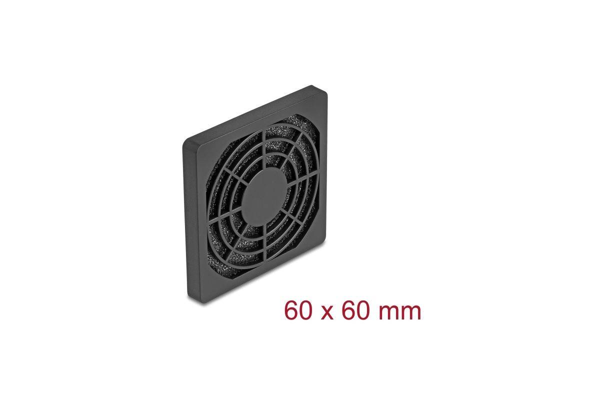 Lüftergitter mit Staubfilter 60 x 60 mm schwarz-0