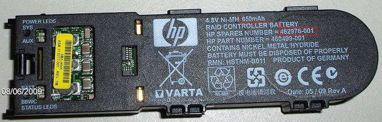 HPE - Aruba 462976-001 Battery Backup Unit (BBU) für RAID-Controller Netzwerkgerät-1