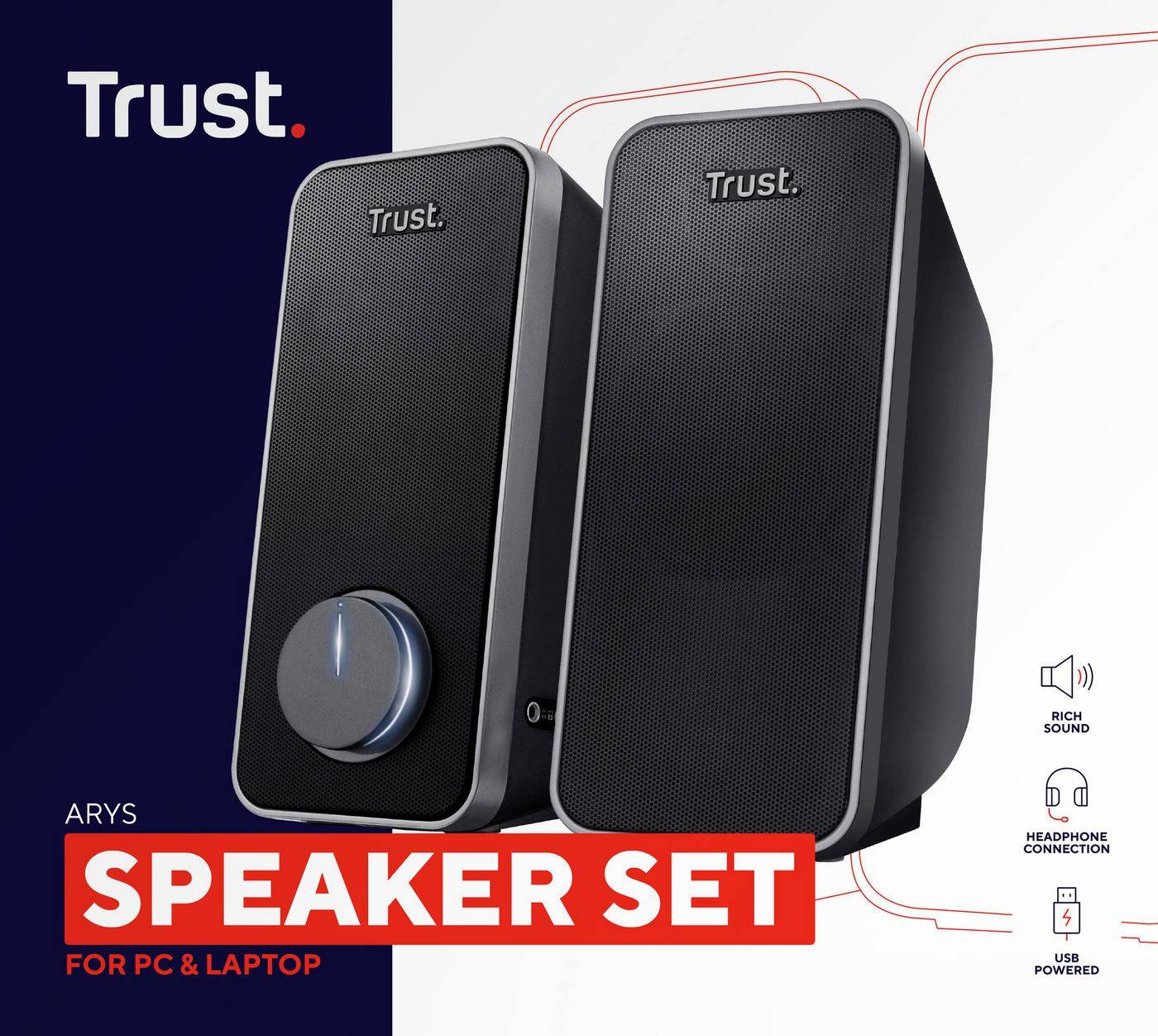 Trust Arys 2.0 PC-Lautsprecher Kabelgebunden 14 W Schwarz-2