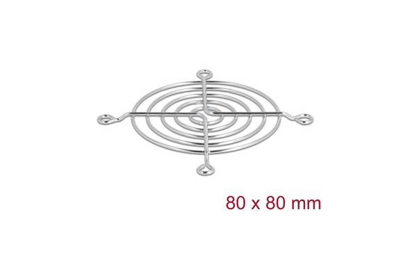Lüftergitter 80x80 mm silber Metall für...