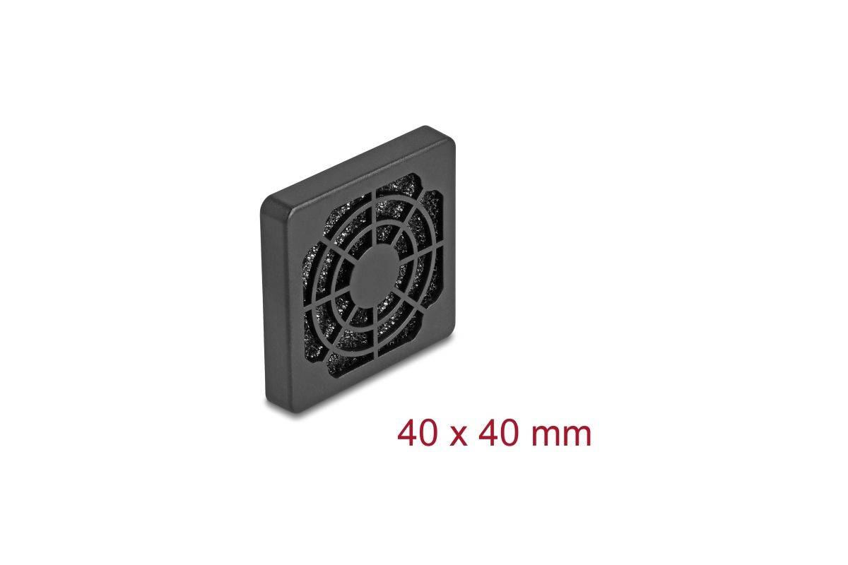 Lüftergitter mit Staubfilter 40 x 40 mm, schwarz-0