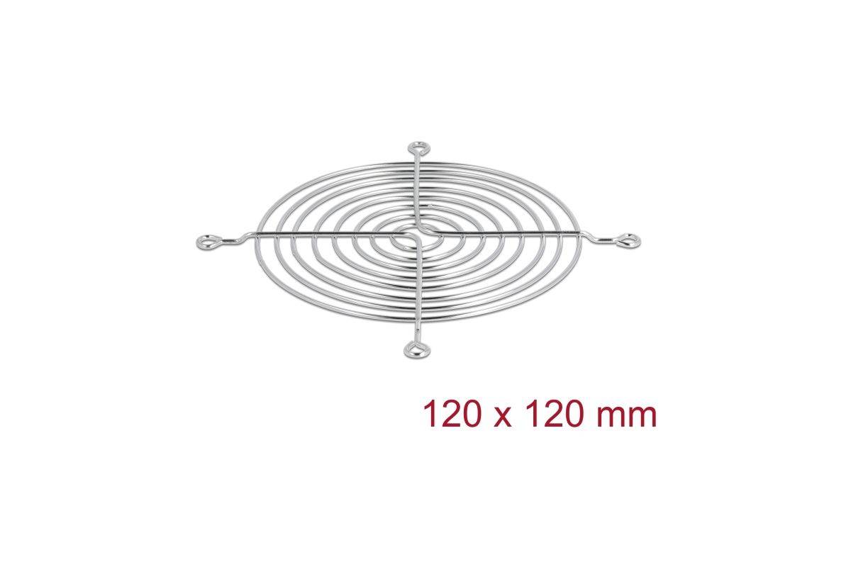 Lüftergitter 120 x 120 mm silber aus Metall-0