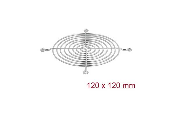 Lüftergitter 120 x 120 mm silber aus Metall