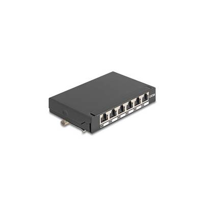 Mini Patchpanel 6x RJ45 Cat.6A geschirmt schwarz-0