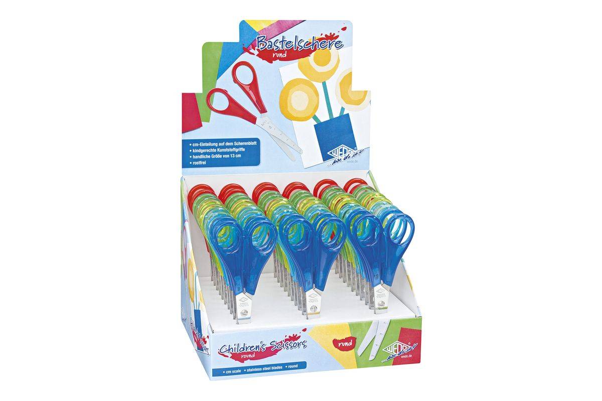 WEDO Bastelschere rund geschliff. farb. sort. 30er Display-1