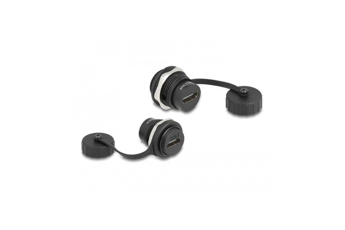 Delock HDMI-A Einbaubuchse mit Verschlusskappe IP67 staub- und wasserdicht Digital/Display/Video-0