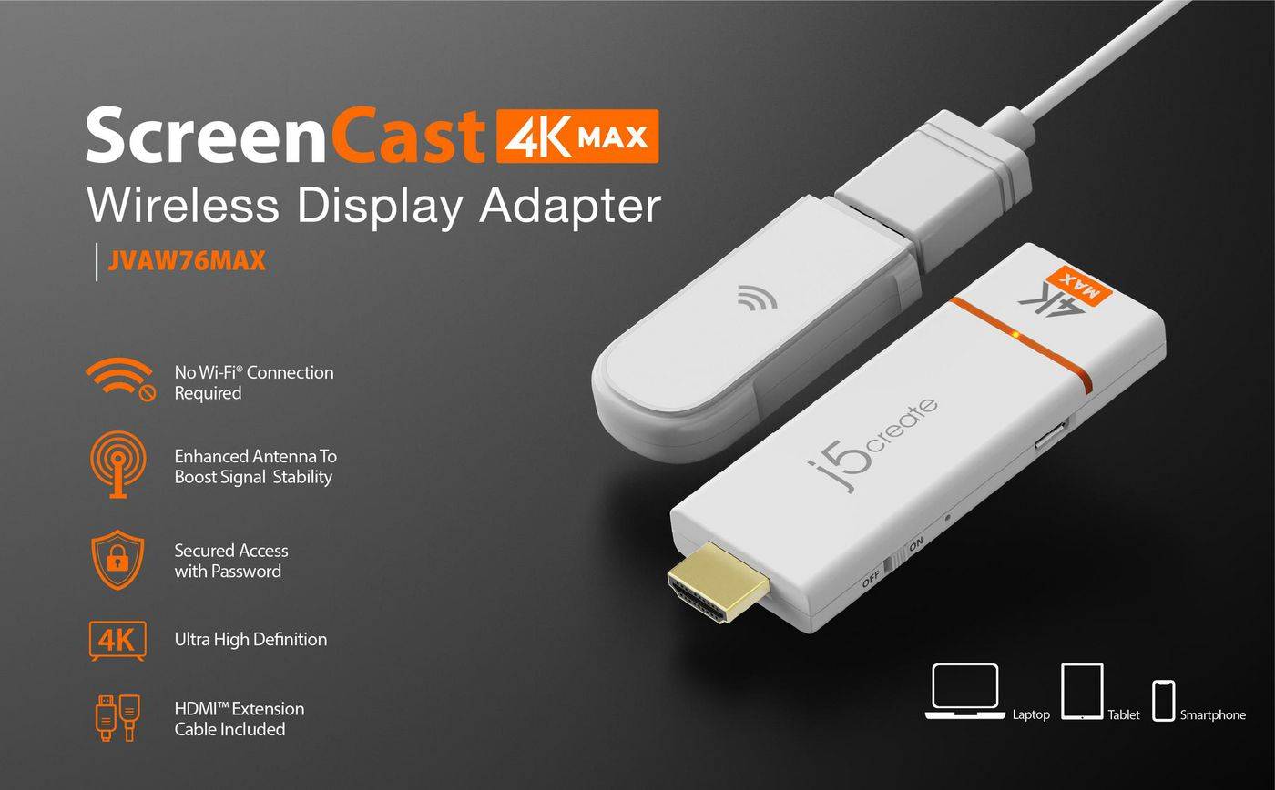 j5create ScreenCast 4K JVAW76MAX - Wireless Video-/Audio-Erweiterung-2