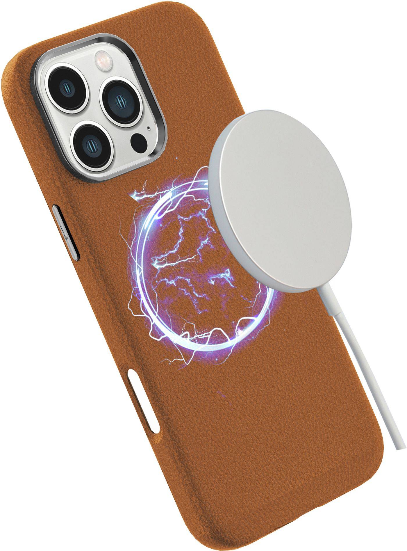 eSTUFF iPhone 16 Pro INFINITE VENICE Magnetic Leather Cover - Brown-3