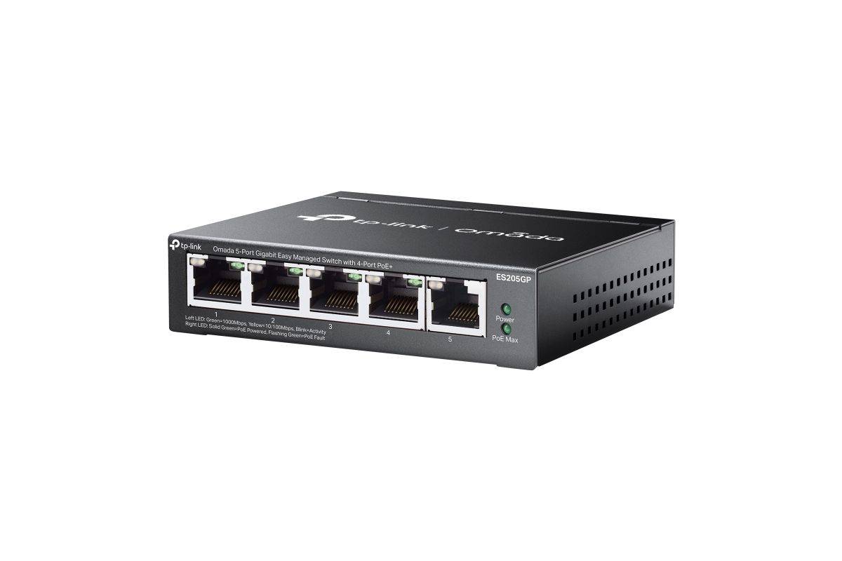 TP-Link Omada Switch 5x GE ES205GP 4-Port PoE+-1