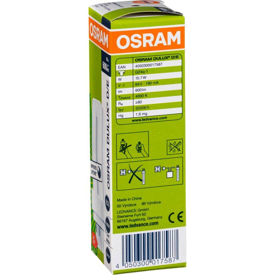 OSRAM DULUX D/E 10W/840 G24q-1 4050300017587-1