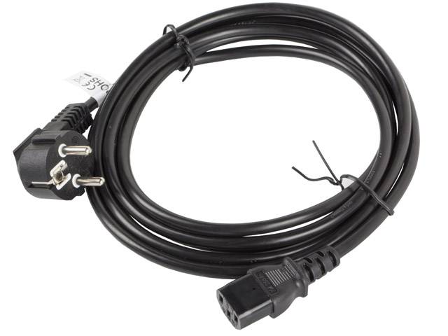 LANBERG Netzkabel CEE 7/7 90°->IEC 320 C13 3,0m VDE Multimedia-Technik Stromkabel-1